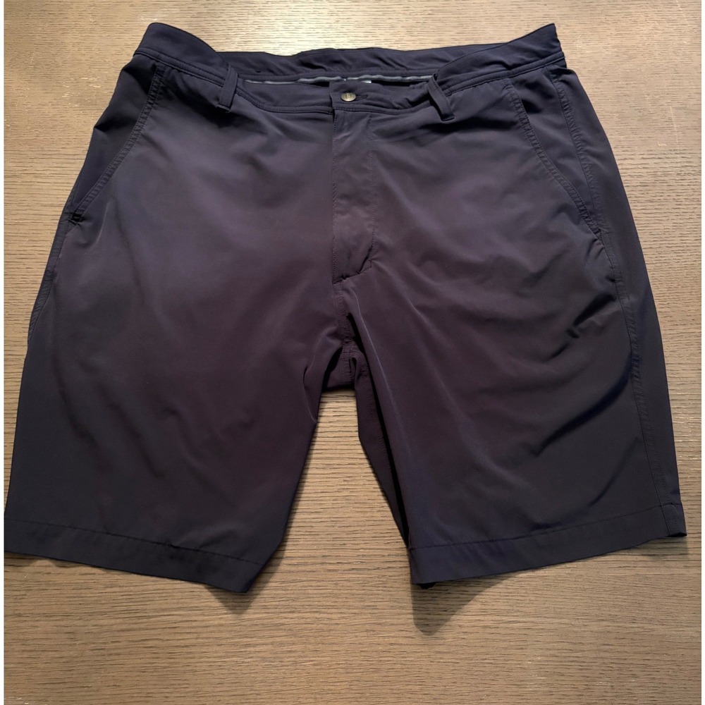 FootJoy Mens Performance Golf Shorts Navy Blue W36 Stretch Flat Front FJ Logo